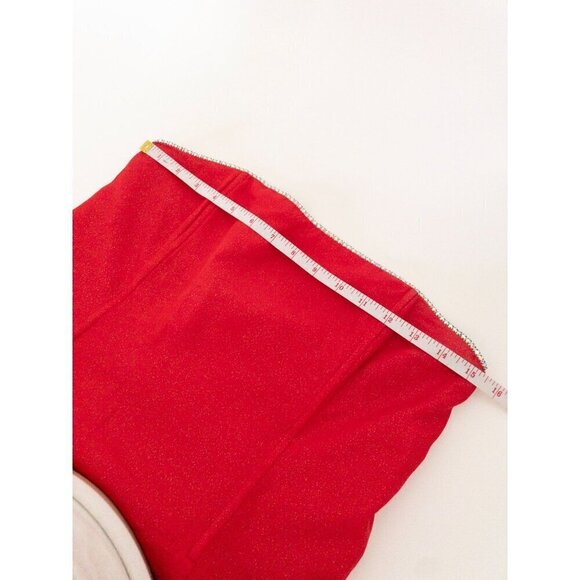 Vintage Gunne Sax Jessica McClintock Strapless Red Dress Rhinestone Sparkle - Picture 8 of 16